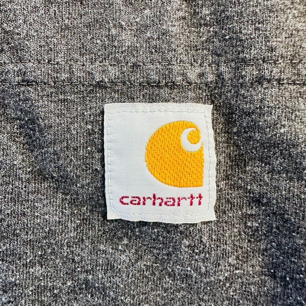 Carhartt Men's Long Sleeve T-Shirt 2XL Loose Fit Crewneck Dark Gray Pocket Tee - Picture 5 of 7